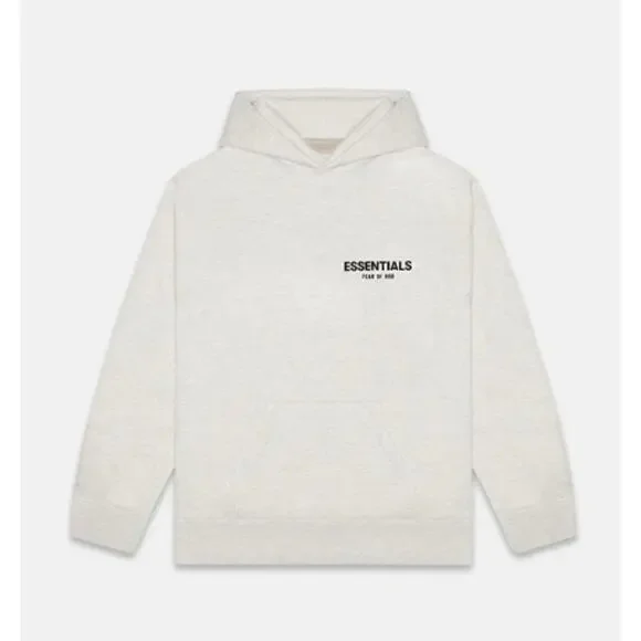 Fear of God Essentials Light Oatmeal Relaxed fit hoodie, size XL
